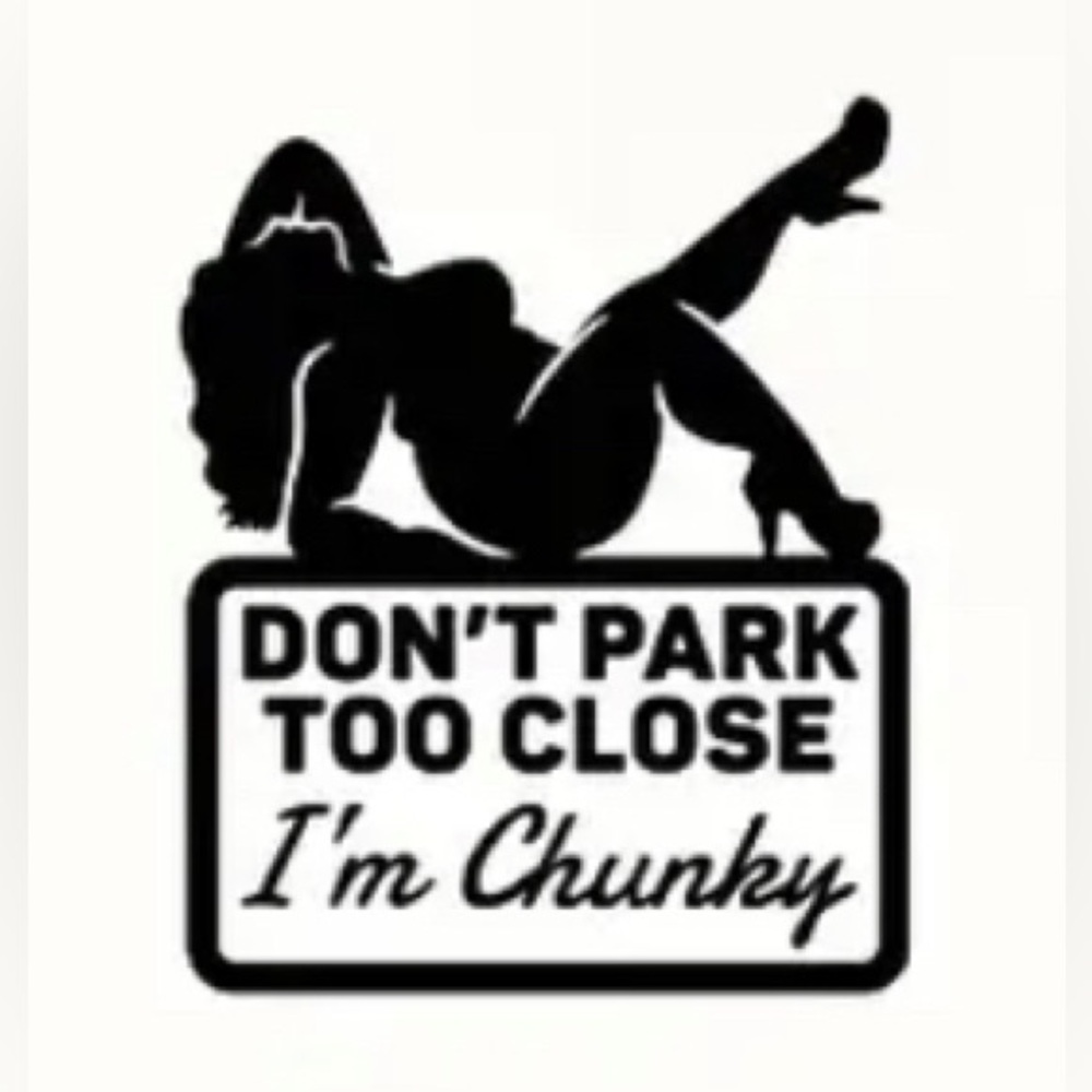 (3 for $20)"Don't Park too Close I'm Chunky" Vinyl Sticker